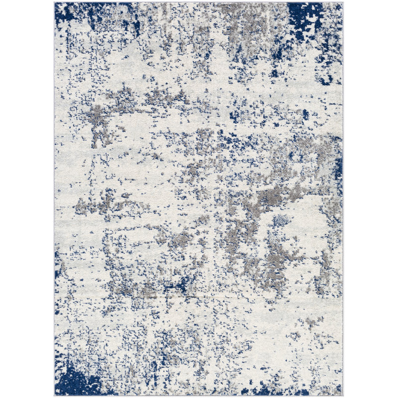 17 Stories Baptista Abstract Blue/Gray/Ivory Area Rug & Reviews Wayfair